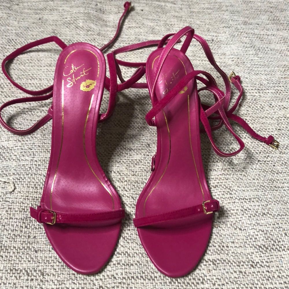 NIB COLIN STUART PINK STRAPPY HEELS SIZE 8.5B